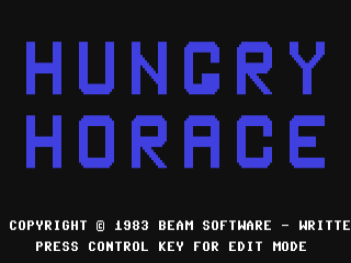 Hungry Horace title screen for Commodore 64